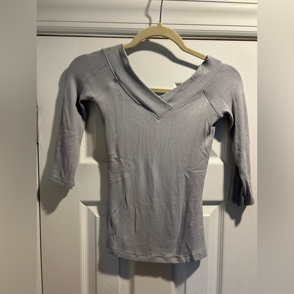 We The Free Light Blue cold shoulder Top